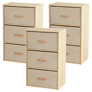 LiFArt 日系簡約三層抽屜收納櫃 72.5 x 43 x 29.5cm, 白色, 3個