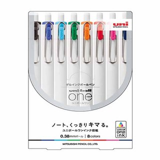 Uni 中性原子筆 0.38mm 8色, 混色, 1組