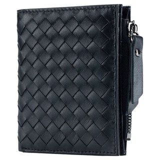 手工編織輕薄女夾 進口羊皮, 長度9.8 高度11.2 厚度1.8, 黑色