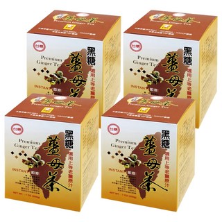 台糖黑糖薑母茶, 特選老薑母汁, 薑味濃郁, 冬季必備, 20g, 10包, 4盒