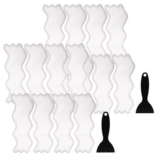 廚衛地板浴缸防水止滑無痕貼片 附刮鏟 24片, 透明色, 2組