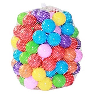 索樂生活空心塑膠彩球池 Set 50顆 MIT台灣製無毒塑料 繽紛四色 附網袋包裝, 7cm, 紅色 + 藍色 + 綠色 + 黃色