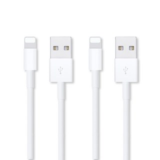 [1+1]UNBOXING 아이폰 정품 호환 라이트닝 8핀 데이터 충전케이블 (박스포장), 화이트, 2개, 1m