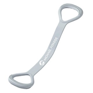 MICHAEL FITNESS 麥克健身 矽膠一字拉力器 彈性矽膠 加粗防滑握把 小巧便攜, 灰色, 500 x 103 x 3.4mm, 1個