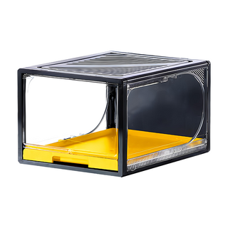 Luxoovyo 抽拉式鞋盒, 黑色 + 黃色, 1個