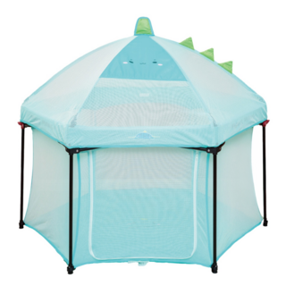 Mang Mang 小鹿蔓蔓 折疊式兒童遊戲圍欄帳篷 防蚊豪華版 FH-A 15kg 3歲以下適用, 136 x 120 x 75cm, 恐龍, 1個, 恐龍 藍色