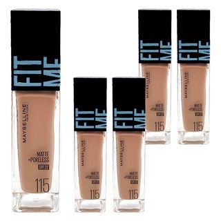 MAYBELLINE 媚比琳 台灣公司貨 FIT ME 反孔特霧粉底液 30ml, 5支, 115