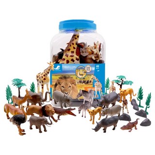 다이노랩 동물 사각 버켓 40pcs 피규어, 1세트