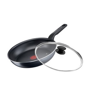 Tefal 特福 銀河系列 不沾平底鍋 + 玻璃蓋 C3850632 黑色, 28cm, 1組