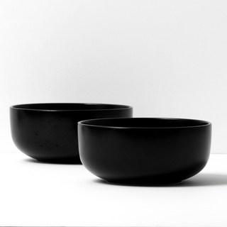 BOWLBOWL Retro-Line 麵碗, 午夜黑, 2個