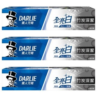 DARLIE 好來 全亮白牙膏 竹炭深潔 溫和亮白牙齒, 140g, 3條