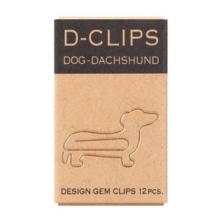 日本MIDORI 動物迴紋針臘腸狗 辦公室小物 12個, 1盒