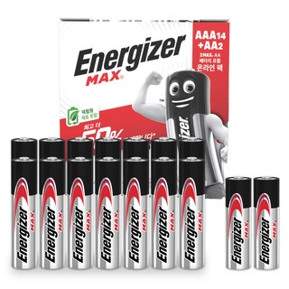 Energizer 勁量 Max 鹼性電池 AAA 14入 + AA 2入, 1套