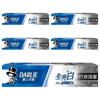 DARLIE 好來 全亮白牙膏 竹炭深潔 溫和亮白牙齒, 140g, 5條