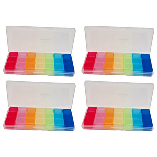 YAMADA 山田化學 七彩週間小物盒 Set 2個 多種分隔可收納藥類、小物等, 4個