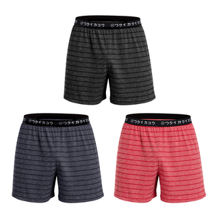 GIAT 吉亞特 吸排抑菌棉條紋休閒平口褲3件組 台灣製 838335