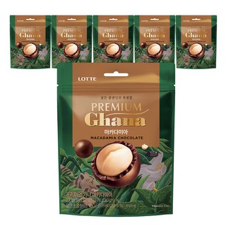 LOTTE 樂天 Ghana 加納 優質迦納夏威夷果巧克力球, 63g, 6包