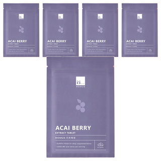 MOMUS巴西莓錠 巴西莓萃取 花青素 維生素E 膳食纖維, 36顆, 0.3g, 5包