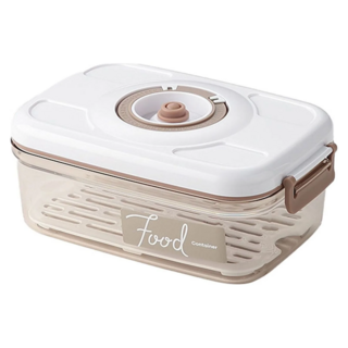 拍平方 大容量抽真空保鮮盒 長方形 B款 1.2L 食品級AS+矽膠, 1個