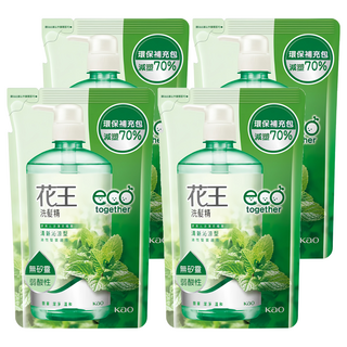 Kao 花王 洗髮精 清新沁涼型 補充包 550ml 油性髮質適用 無矽靈 弱酸性, 4包