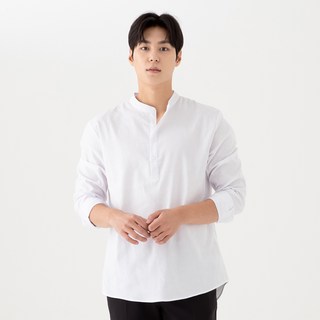 CARET 男士牛津亨利領長袖襯衫
