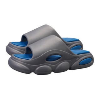 超厚造型踩屎感拚色EVA軟底防滑耐磨拖鞋, 44~45, 灰色