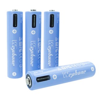 Wephone TYPE-C可充式鋰電池 Set AAA 1.5V 750mWh, 4入, 1組