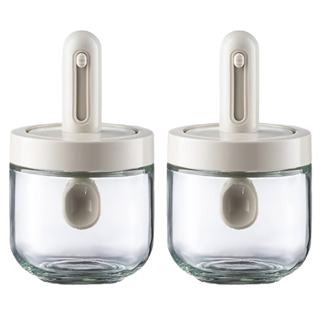 樂博一體式帶勺調味罐, 250ml, 2個