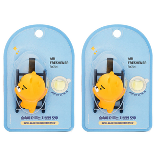 KAKAO FRIENDS 爬梯造型汽車芳香劑 Ryan款, 木質柑橘香, 2個