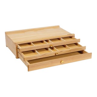 蒙瑪特 3層抽屜式粉化棒盒 櫸木製, MEA0008, 1個