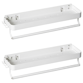 hoi 好好生活 無痕壁掛式收納置物架 40cm 白色, 2個