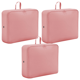 抗皺旅行衣物收納壓縮袋 記憶棉布 櫻花粉, 3個, 1組