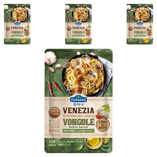 歐洲 Fontana 威尼斯辣椒&香蒜蛤蜊風味義大利麵醬, 100g, 4包
