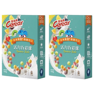 Cerear 喜瑞爾 活力五彩球，水果口味，添加小麥纖維, 160g, 2盒