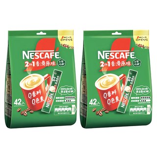 NESCAFE 雀巢咖啡 二合一即溶咖啡 香滑原味, 11g, 42包, 2袋