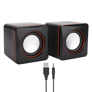 AHOYE 筆電用小喇叭/有線電腦電競音響, 單一商品, 黑色