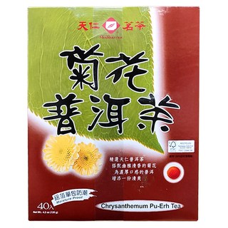 天仁茗茶 菊花普洱茶, 3g, 40包, 1盒