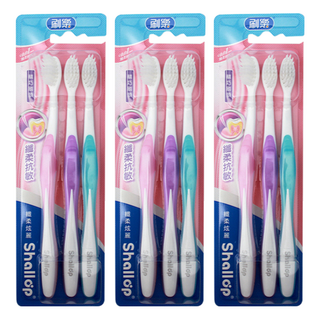 Shallop 刷樂 纖柔炫麗牙刷, 3支, 3組