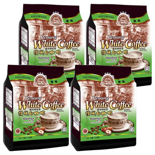 COFFEE TREE 咖啡樹 金裝檳城白咖啡 三合一 榛果風味, 40g, 15包, 4袋