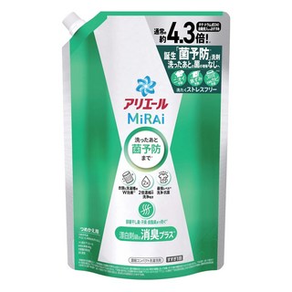 ARIEL MiRAi 日本原裝進口 消臭2倍濃縮抗菌洗衣精補充裝 綠色, 1.22kg, 1包