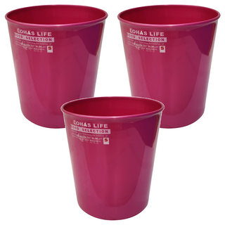 小風潮垃圾桶/紙林/收納桶 6.8L 3入, 桃紅色