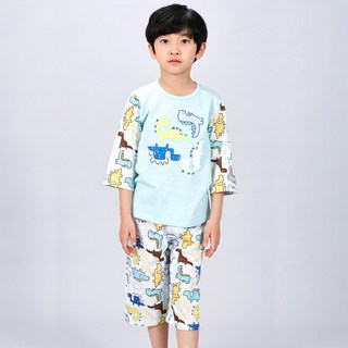 兒童系列 恐龍七分緹花內衣上下套裝