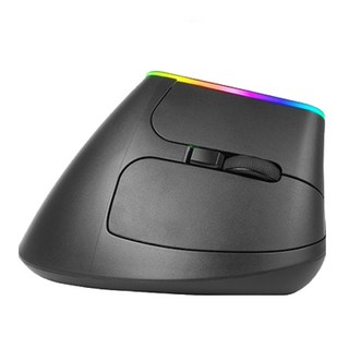 DELUX 垂直光學滑鼠 M618C, RGB燈光, 2.4G無線連接, 靜音微動, 黑色