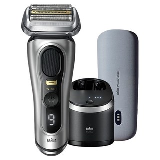 BRAUN 百靈 旗艦9系PRO+ 電動刮鬍刀 附充電旅行盒 + 智慧清潔充電座, 9577cc, 霧面銀