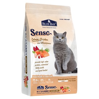 BLUE BAY 倍力 Sense 全護低敏 貓飼料 雞肉 + 鮭魚 成貓專用, 化毛高纖, 6kg, 1袋