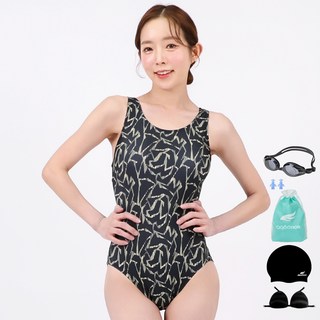 aquatica 女性室內連身泳衣 + 內襯胸墊 + 防水袋 + 泳帽 + 耳塞 + 泳鏡套組 AQA1652