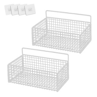 한봄누리 다용도 바스켓 무타공 욕실선반, 화이트, 2개