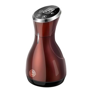 智慧魔力頂級款艾絨砭石無線9段控制熱敷刮痧拔罐機 無線充電 紅光理療 9檔吸力 贈艾絨包 艾草精油 絨布袋, 咖啡色