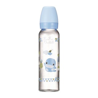 KU.KU. 酷咕鴨 超矽晶標準玻璃奶瓶, 藍色, 240ml, 1個