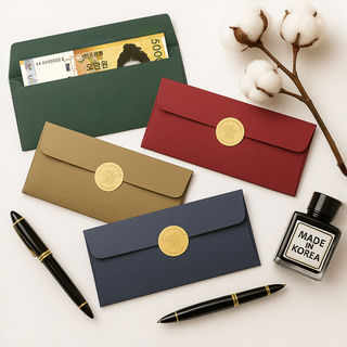 모더너리 용돈봉투 8매 + 스티커 8매 세트, 딥블루 + 로즈레드 + 올리브그린 + 브론즈브라운, 1개